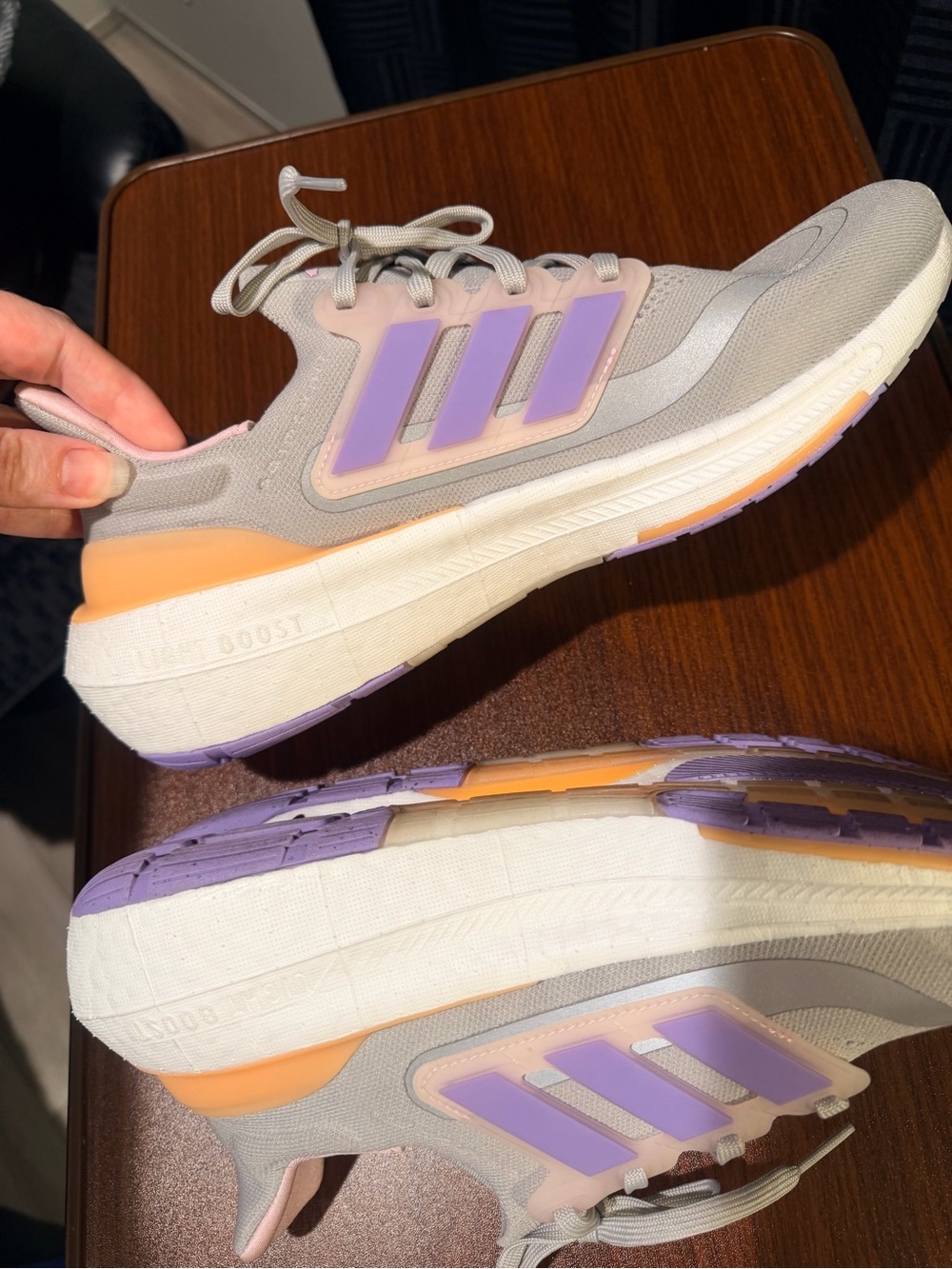 Adidas Boost Women's Gray Lavender Running Shoes Size 13